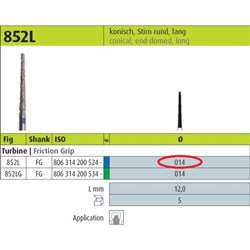 Show details for Diamond Bur 852L Picture of Diamond Bur 852L
