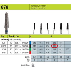 Show details for Diamond Bur 878 Picture of Diamond Bur 878