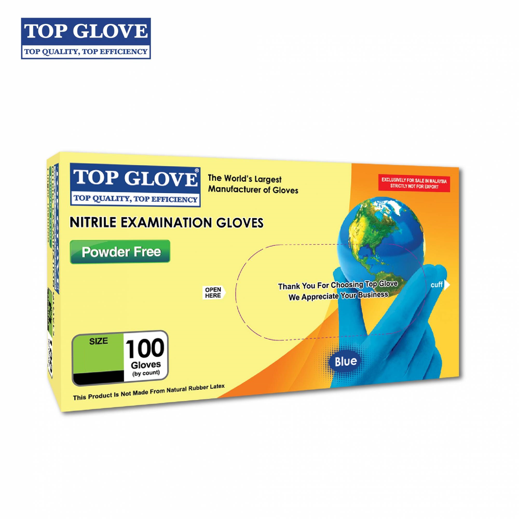 Picture of Blue - Nitrile Examination Powder Free Gloves